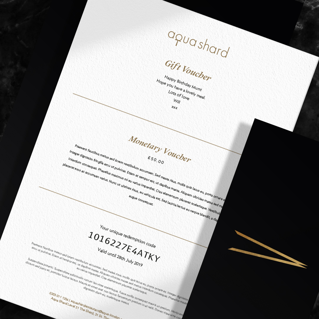 Gift Experiences
From our Peter Pan afternoon tea to our innovative seasonal tasting menu, an Aqua Shard dining experience is the perfect gift idea. Explore our gift vouchers.
Discover Gifts
